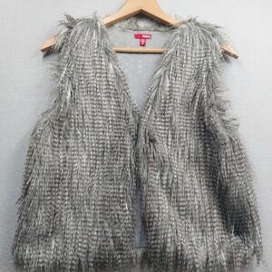 Gray Faux Fur Vest